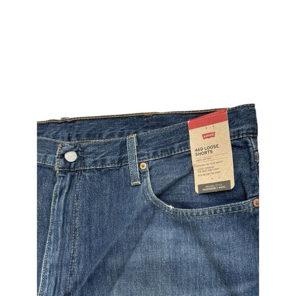 Levi's 469 Sz 40 Shorts Mens Loose Blue Denim 100% Cotton 12” Inseam New NWT - Picture 4 of 11